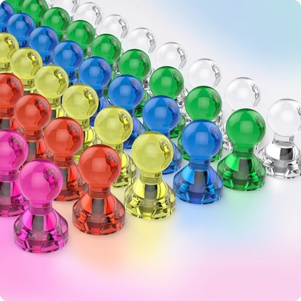 Lifekrafts Magnetic Push Pins ,Perfect for Refrigerator, Dry Erase Magnetic White Boards Used in Home, School,