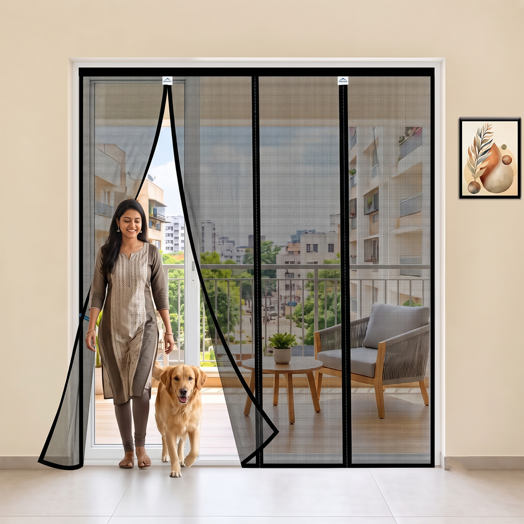 Customizable Mosquito Net for Door-Magnetic | Polyester | Double Opening
