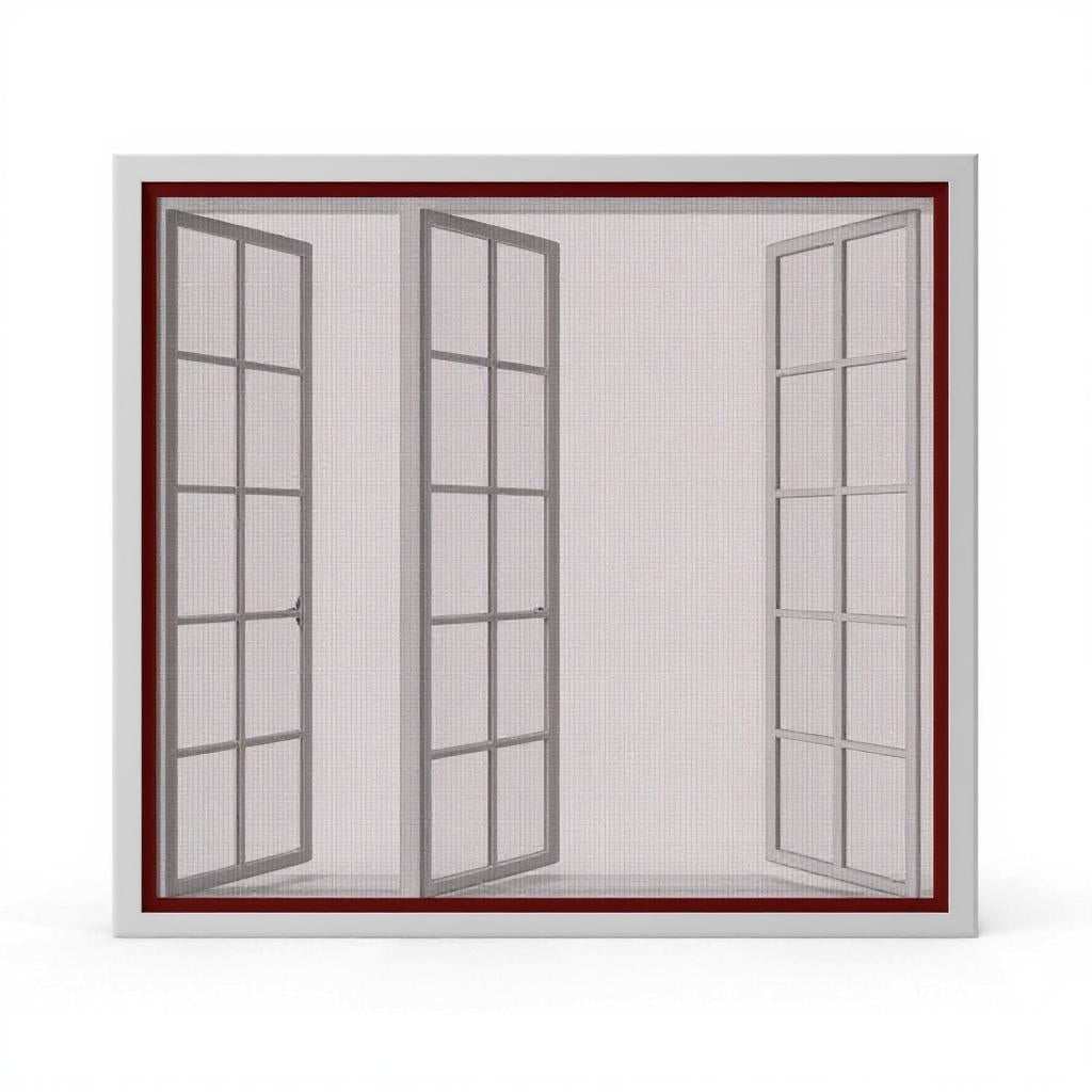 Fiberglass Stitched Window Mosquito Net Curtain - Brown Color