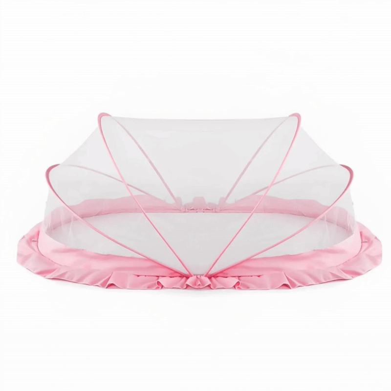 Baby Mosquito Net | Foldable | 135x65x65 cm | Pink | Ingenious Design | LifeKrafts baby Mosquito net LifeKrafts