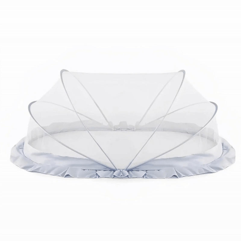 Baby Mosquito Net | Foldable | 135x65x65 cm | Grey | 360 degree protection| LifeKrafts baby mosquito crib net LifeKrafts