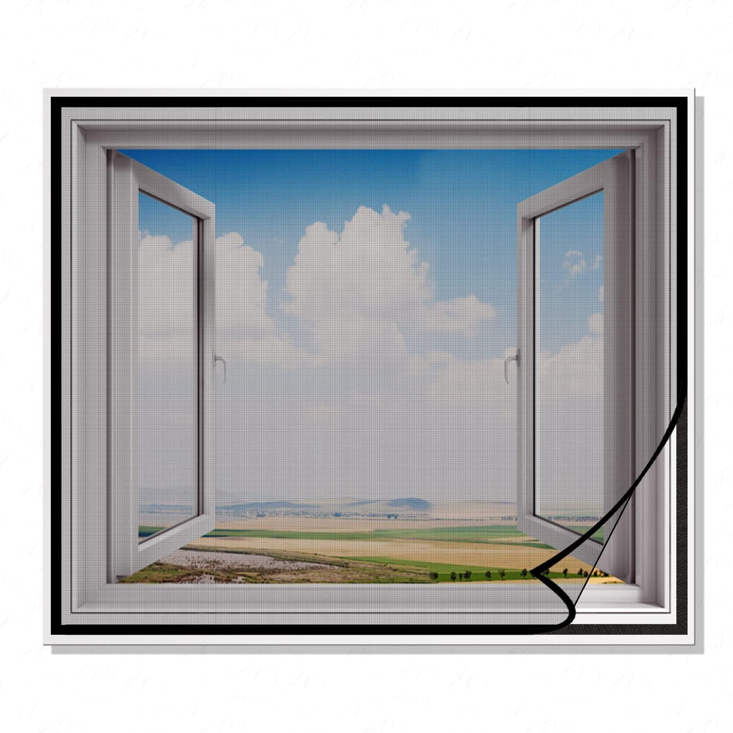 Polyester Window Mosquito Net (Pre-Stitched) - BLACK