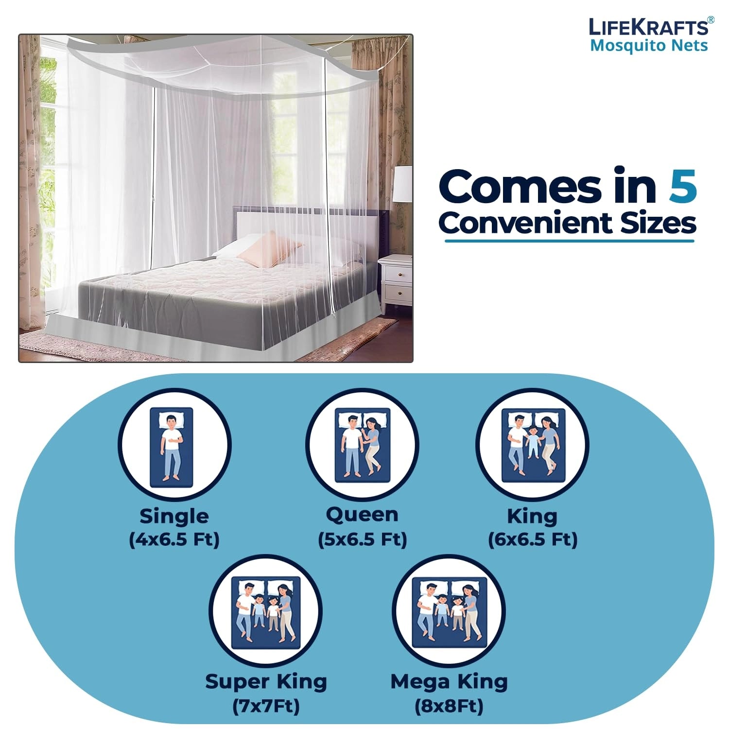 Mosquito Net for Bed - Hanging Bed Net - Polyester - Machardani - Double Zipper Entry - Elegant White with Grey Border