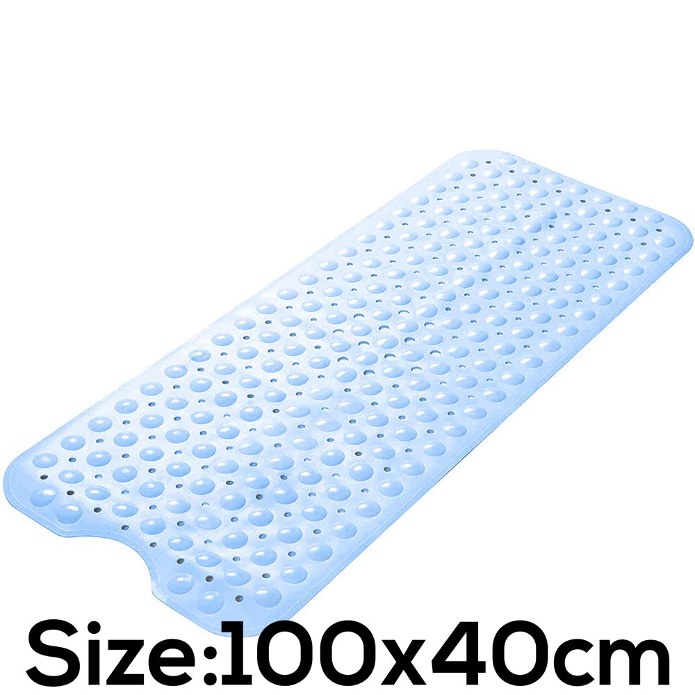 Experia Anti-Slip Bath Mat with Suction cup - 100 x 40 cm-Blue (Soft Pebble) LifeKrafts