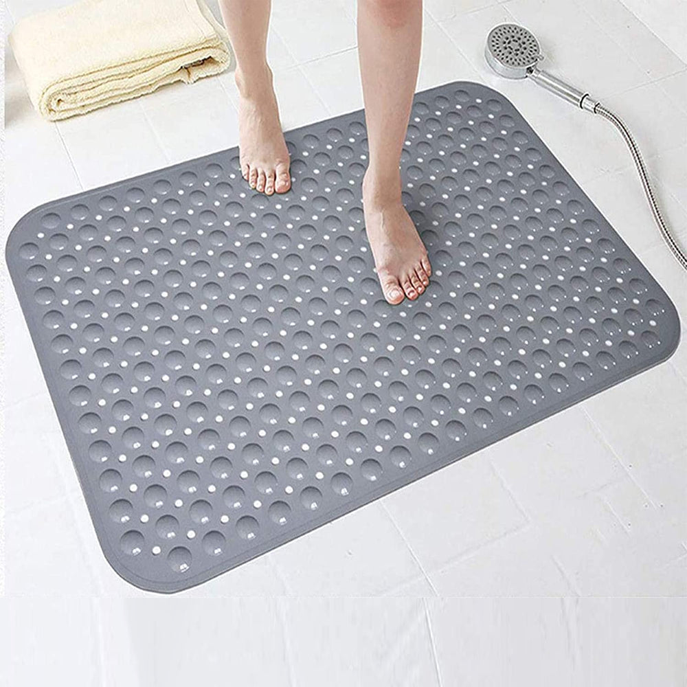 Experia Anti-Slip with Suction Cup Bath Mat, 106 x 60 cm Grey Color (Soft-Pebble) LifeKrafts