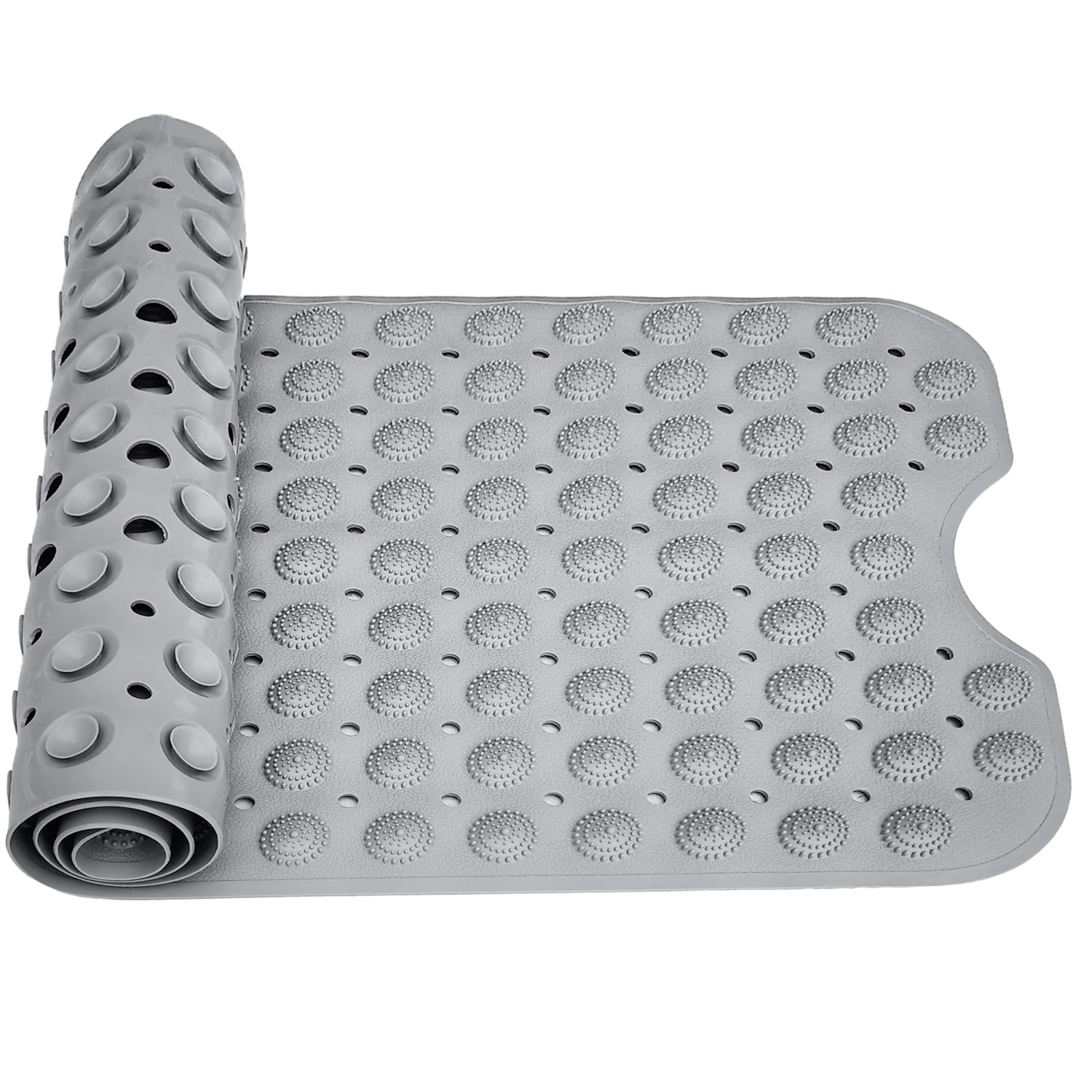 Experia Anti Slip Bath Mat with Suction Cup - 100 x 40 cm (Grey Color With Accu Pebble) LifeKrafts