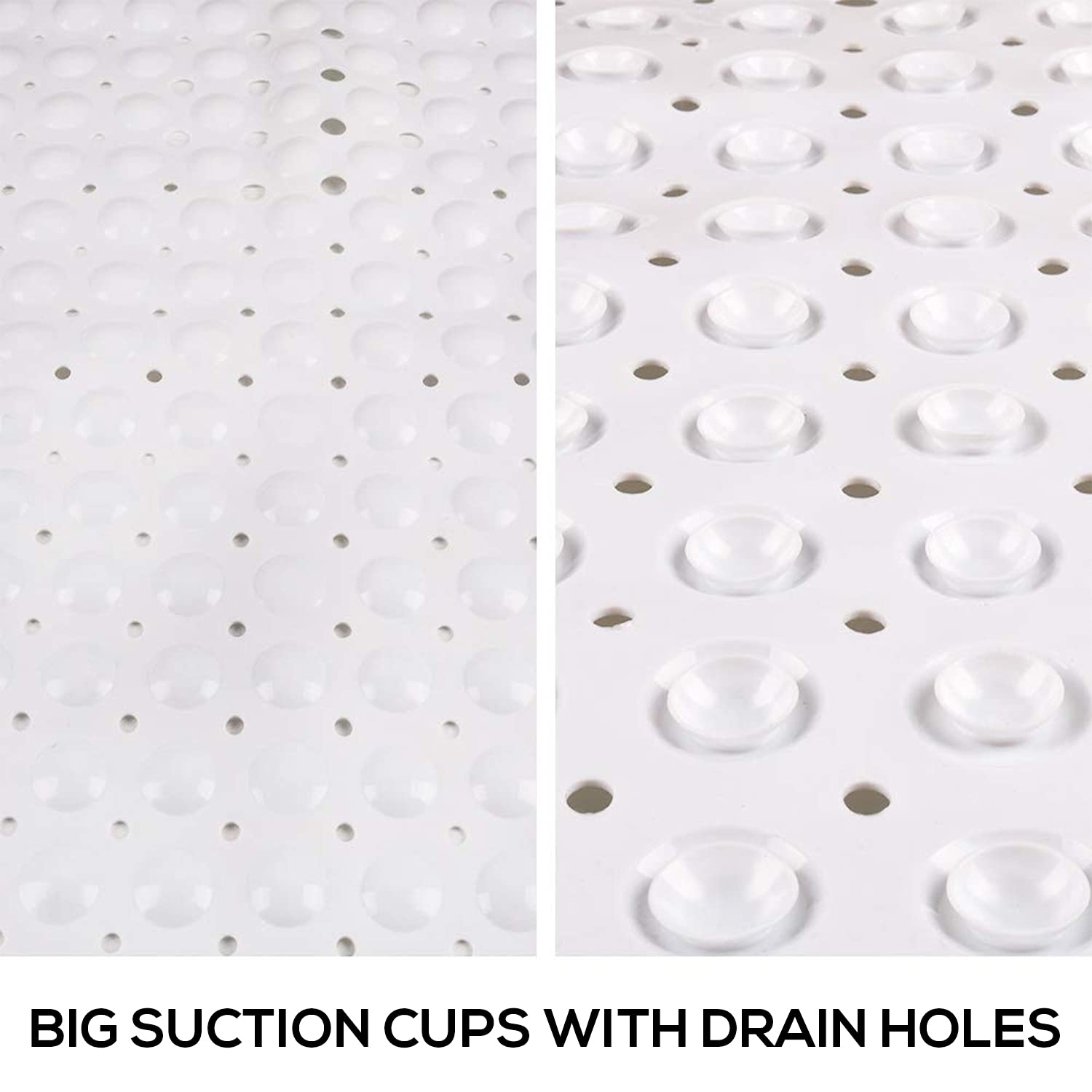PVC Soft-Pebble Anti-Slip Bathroom Shower Mat (White, 80x80 cm) LifeKrafts