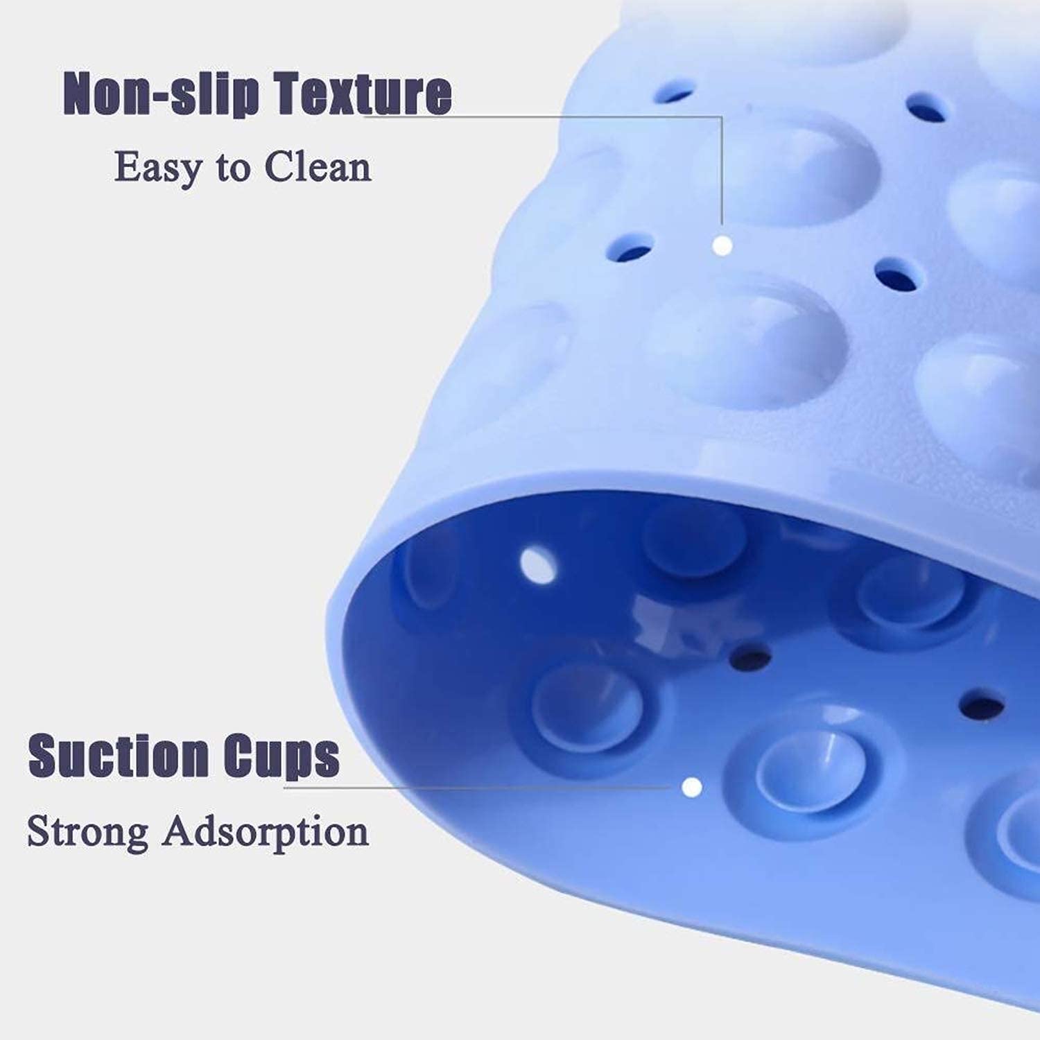 Anti-Slip Shower Mat for Bathroom Floor Blue, 80x120 cm (Soft-Pebble) LifeKrafts