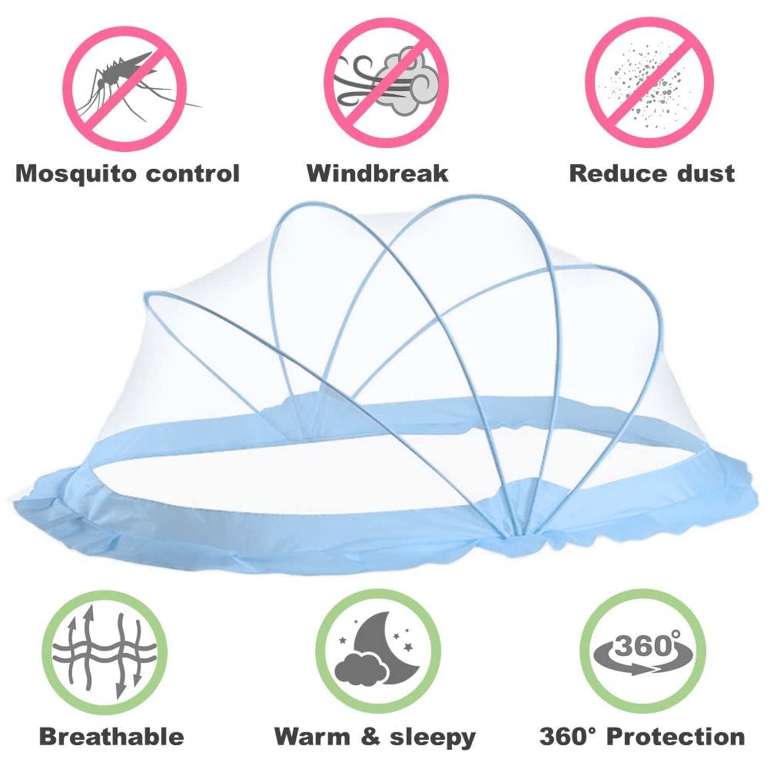 Baby Crib Mosquito Net Blue 135x65x65 cm LifeKrafts