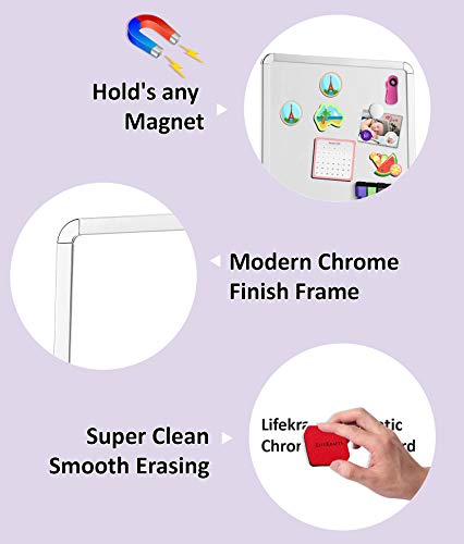 Dry Erase Magnetic White Board (11 x 14)inches with 2 Pens and 1 Eraser LifeKrafts