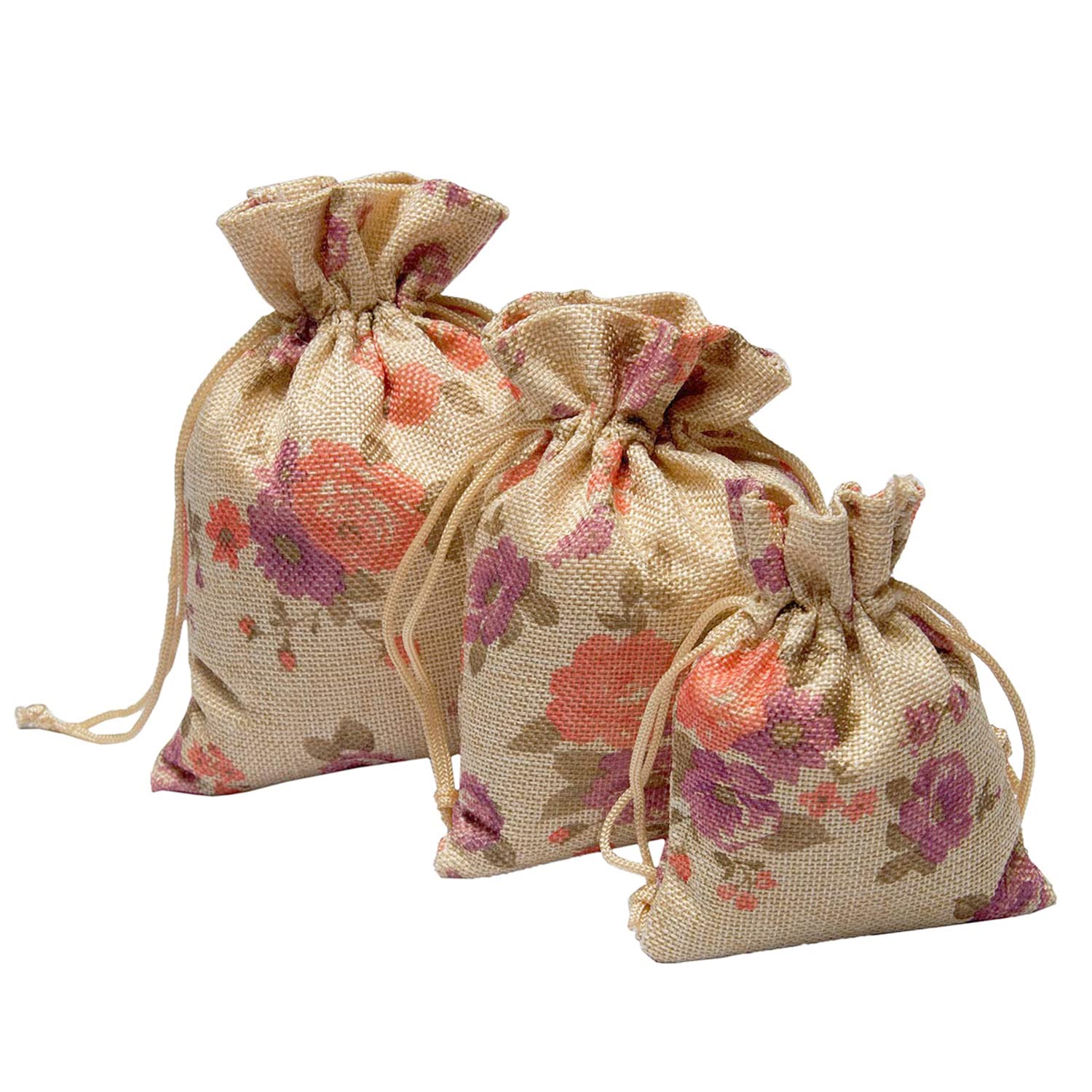 Linen Pouches-Birthdays, Party Favor & Return Gift Bags Purple Floral LifeKrafts
