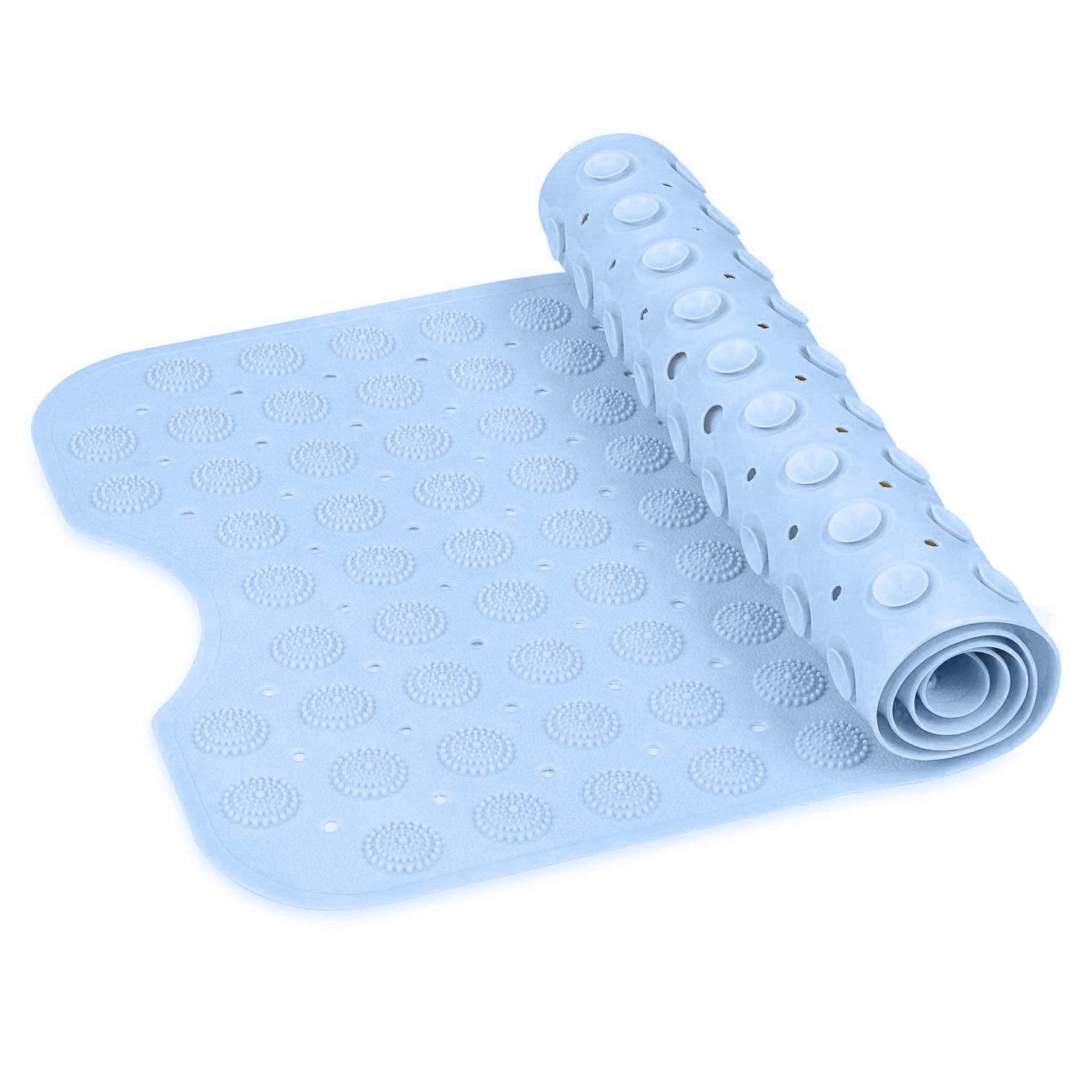 Experia Anti Slip Bath Mat with Suction Cup - 100 X 40 CM (Blue Color with Accu Pebble) LifeKrafts