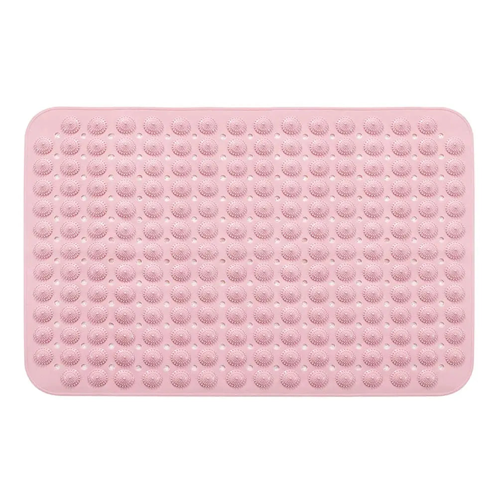 LifeKrafts pink anti-skid bath mat with Accu-Pebble textured surface for bathroom and shower use