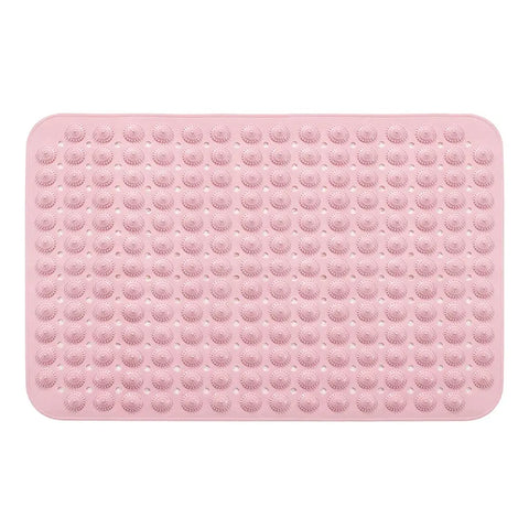 LifeKrafts pink anti-skid bath mat with Accu-Pebble textured surface for bathroom and shower use