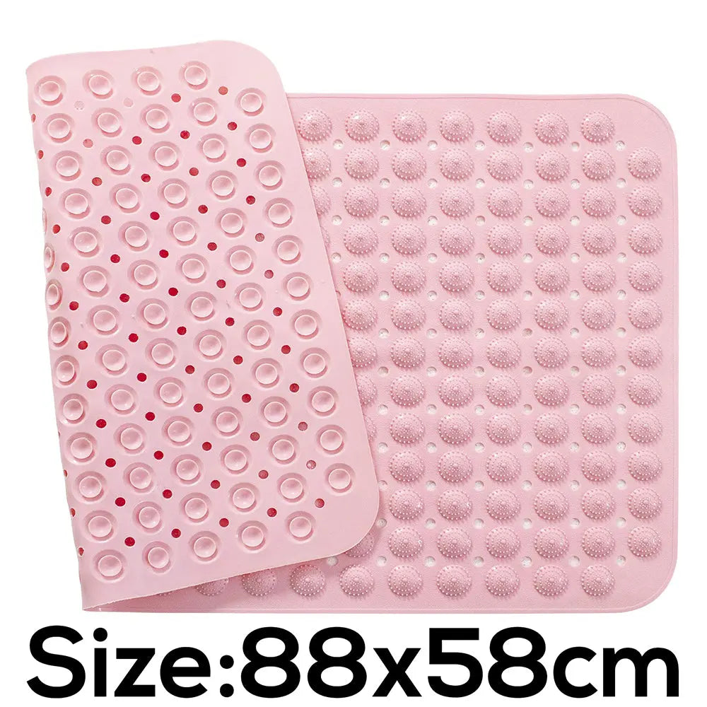 Pink Accu-Pebble non-skid shower bath mat with textured surface for bathroom floor use