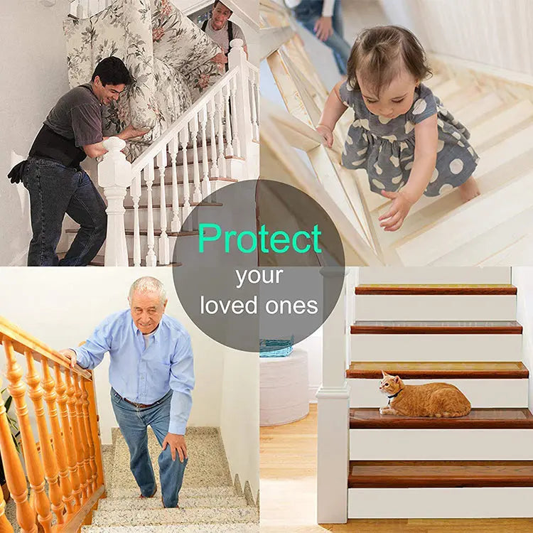Transparent anti-skid strips for improving traction on household stairs and steps