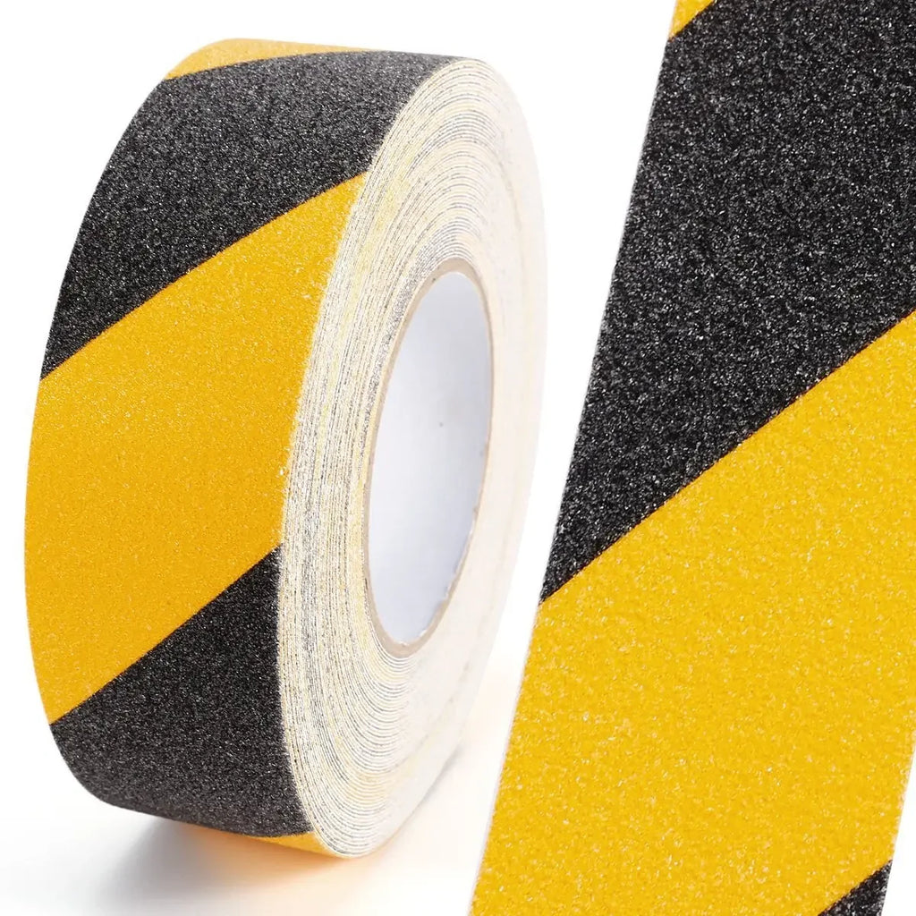 LifeKrafts yellow and black anti-skid tape roll with abrasive caution stripe surface
