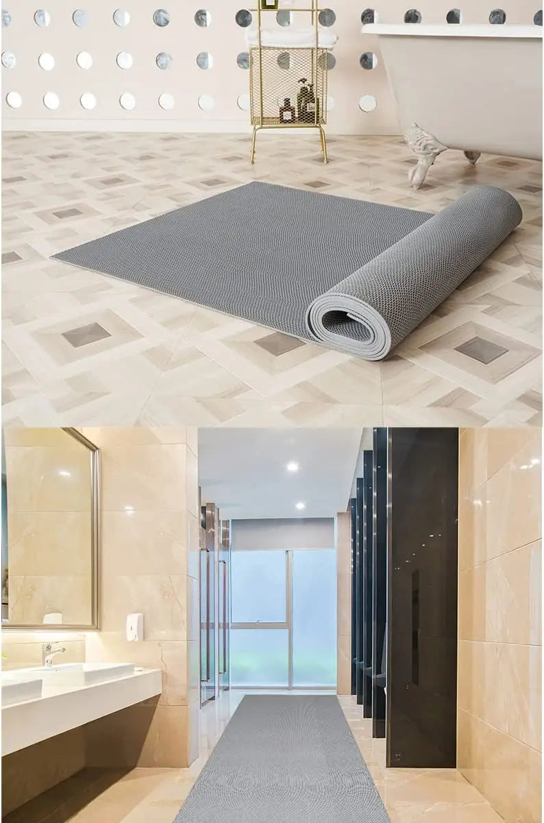 Anti-Skid mat Multipurpose Commercial PVC Floor Mat for Bathroom, Kitchen, Swimming Pool - Grey LifeKrafts