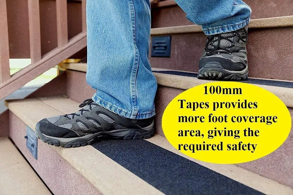 Anti Slip/Anti Skid Strip for Stairs, Slippery floors, Ramps - (15x60 cm, Black) LifeKrafts