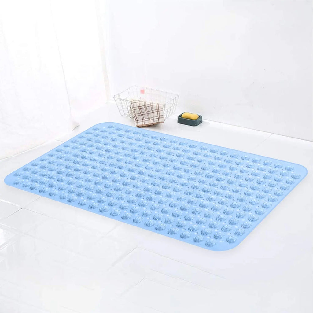 Anti-Slip Shower Mat for Bathroom Floor Blue, 80x120 cm (Accu-Pebble) LifeKrafts