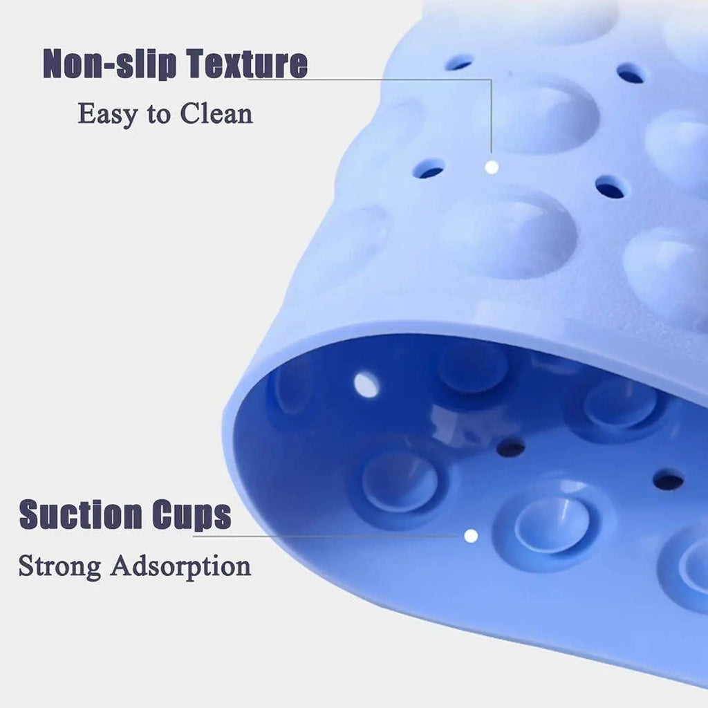 Anti-Slip Shower Mat for Bathroom Floor Blue, 80x120 cm (Soft-Pebble) Anti Skid solution LifeKrafts