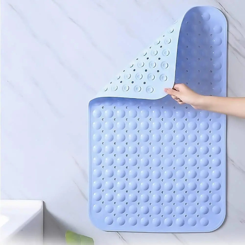 Anti-Slip Shower Mat for Bathroom Floor Blue, 80x120 cm (Soft-Pebble) Anti Skid solution LifeKrafts