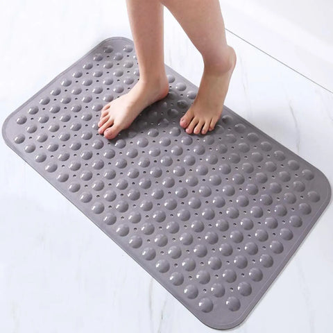 LifeKrafts grey soft pebble anti-slip bath mat for bathroom and shower floors