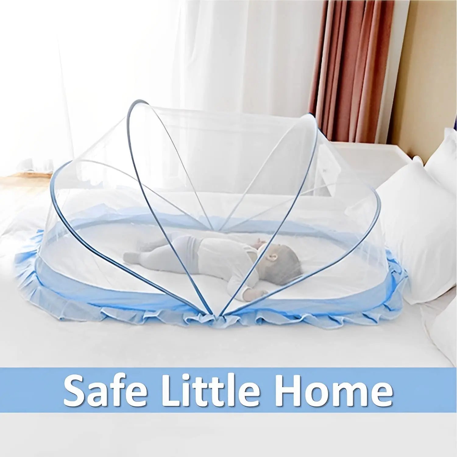 Baby Crib Mosquito Net Blue 135x65x65 cm LifeKrafts