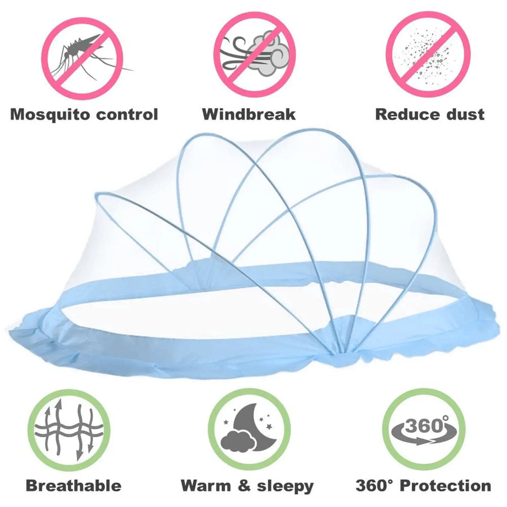 Baby Mosquito Net | Foldable | 135x65x65 cm | Blue | Honey Comb Mesh | LifeKrafts baby Mosquito net LifeKrafts