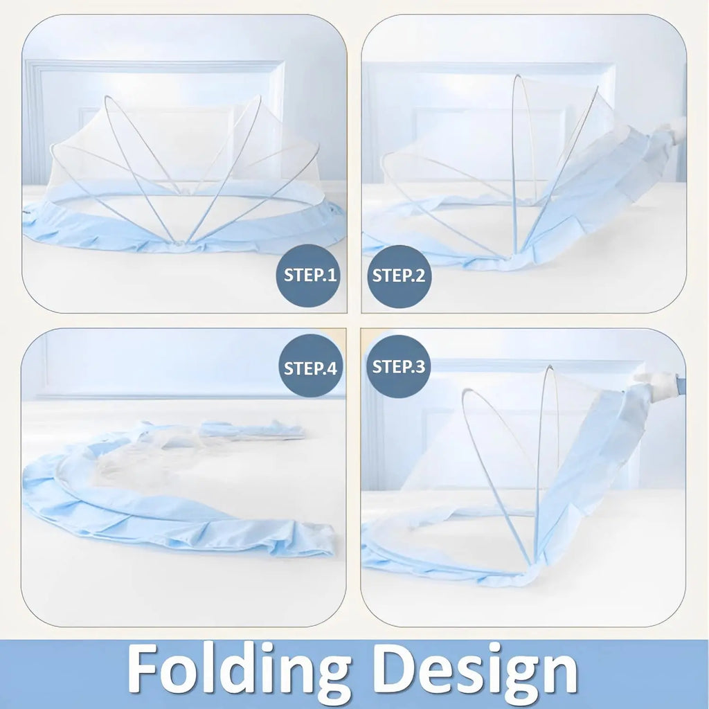 Baby Mosquito Net | Foldable | 135x65x65 cm | Blue | Honey Comb Mesh | LifeKrafts baby Mosquito net LifeKrafts