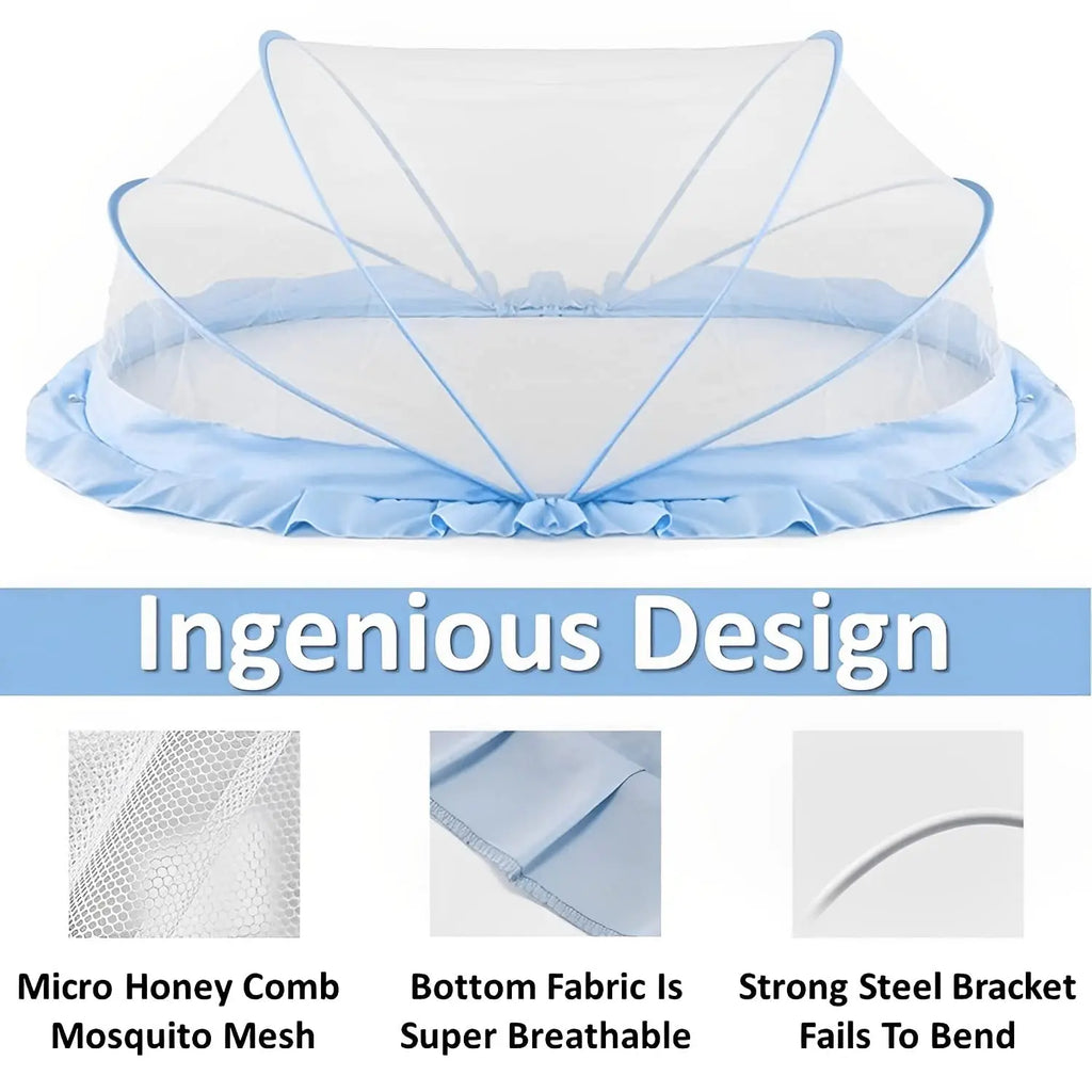 Baby Mosquito Net | Foldable | 135x65x65 cm | Blue | Honey Comb Mesh | LifeKrafts baby Mosquito net LifeKrafts