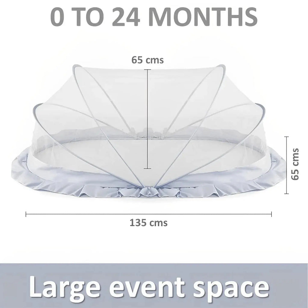 Baby Mosquito Net | Foldable | 135x65x65 cm | Grey | 360 degree protection| LifeKrafts baby mosquito crib net LifeKrafts