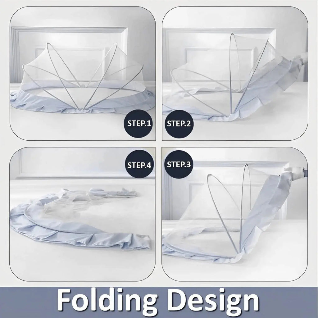 Baby Mosquito Net | Foldable | 135x65x65 cm | Grey | 360 degree protection| LifeKrafts baby mosquito crib net LifeKrafts