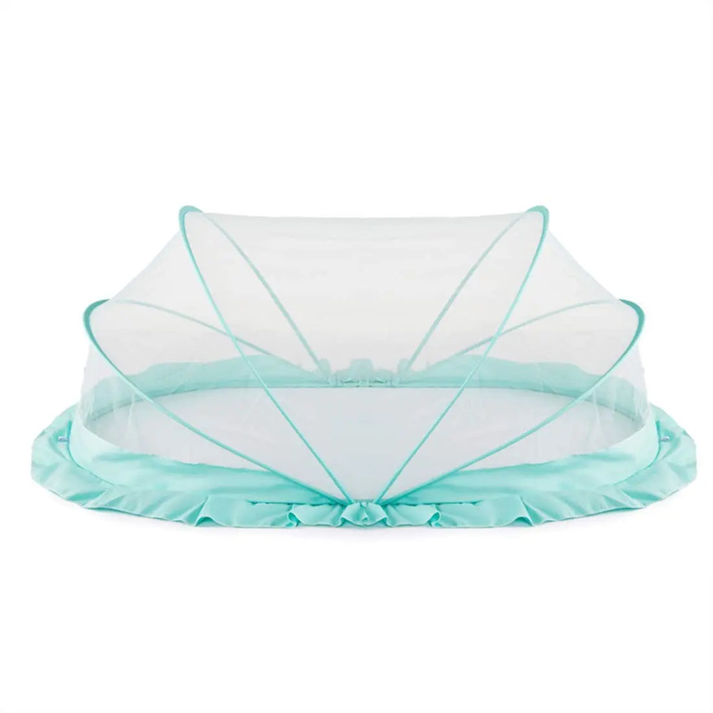 Ocean Green foldable baby mosquito net for crib and bed with supported mesh frame