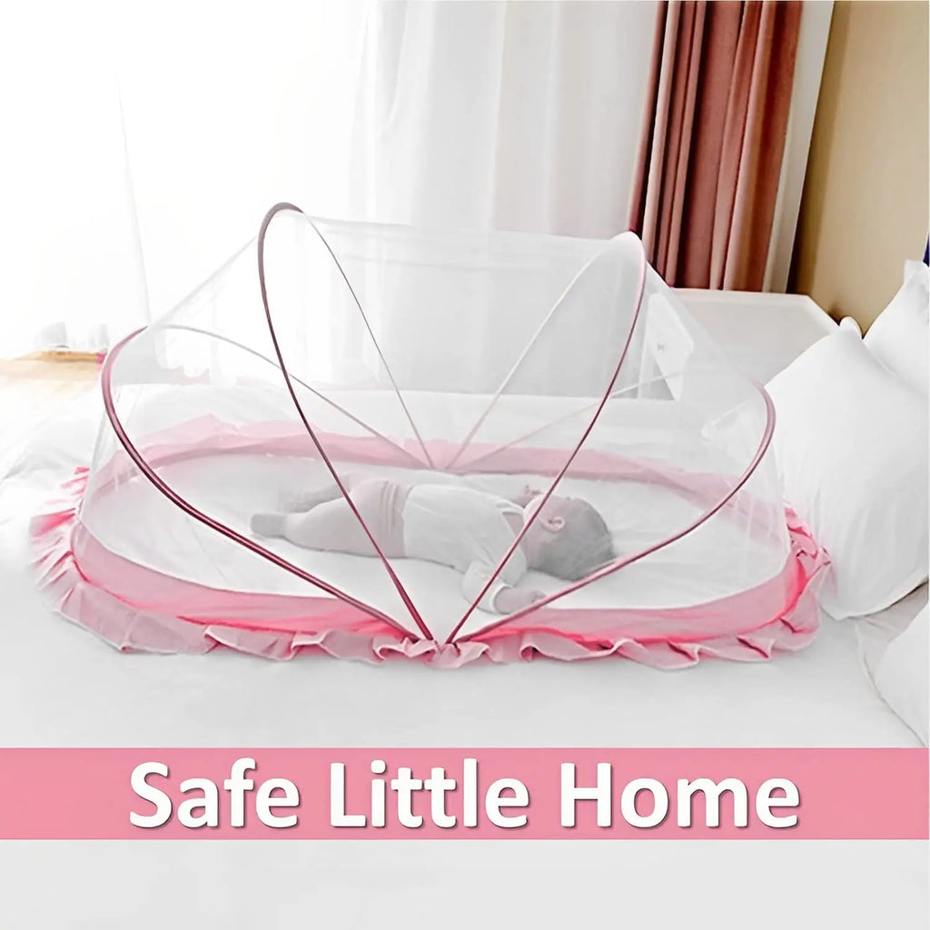 Baby Mosquito Net | Foldable | 135x65x65 cm | Pink | Ingenious Design | LifeKrafts baby Mosquito net LifeKrafts