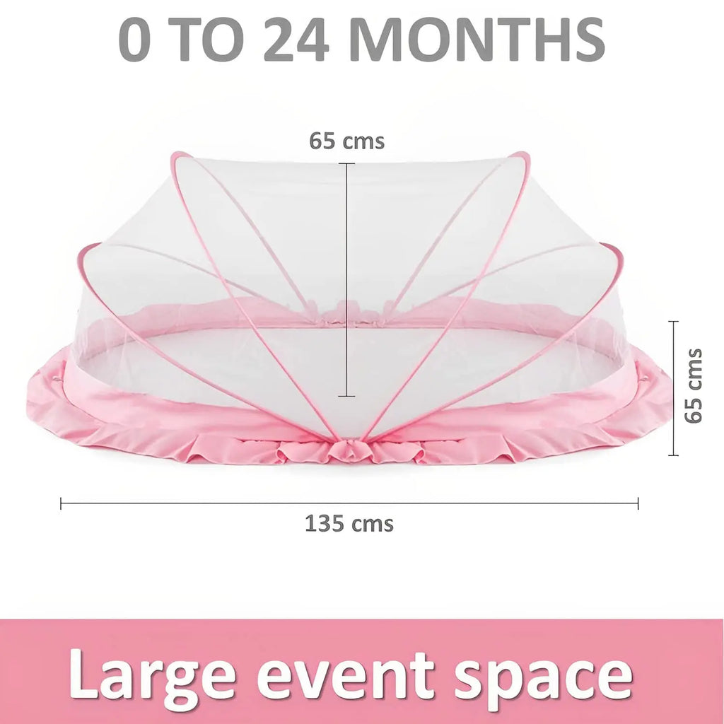 Baby Mosquito Net | Foldable | 135x65x65 cm | Pink | Ingenious Design | LifeKrafts baby Mosquito net LifeKrafts
