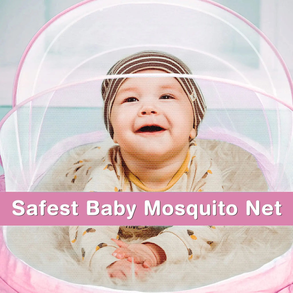 Baby Mosquito Net | Foldable | 135x65x65 cm | Pink | Ingenious Design | LifeKrafts baby Mosquito net LifeKrafts