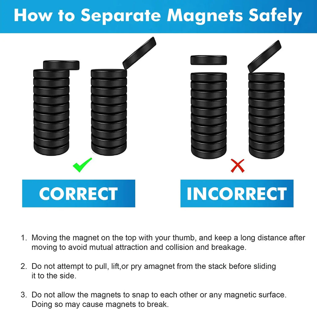 LifeKrafts 18 x 5 mm ceramic ferrite magnets for home, office and science projects