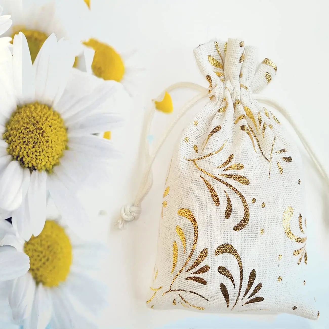 Cotton Printed Drawstring Gift Bags Return Gifts Bags for Festivals, Functions LifeKrafts