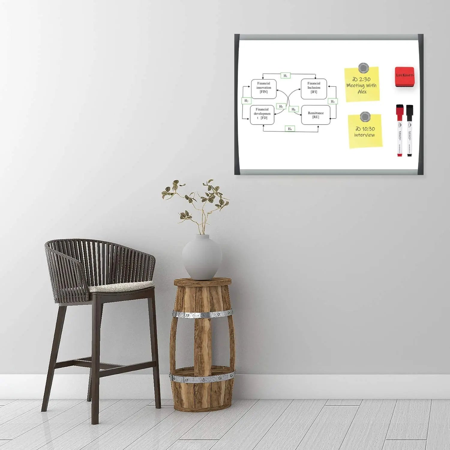 Dry Erase Magnetic White Board | Size: (23 x 17) inches - Pack of 1,dry erase white board LifeKrafts