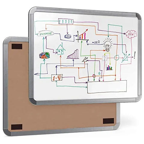LifeKrafts 11 x 14 inch magnetic dry erase whiteboard with chrome frame, markers and eraser