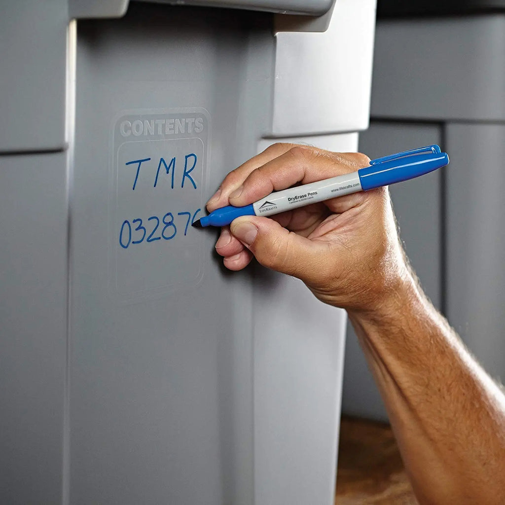 LifeKrafts blue dry erase marker pen writing on smooth reusable surface