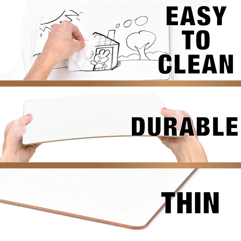 LifeKrafts single-sided dry erase board showing easy-clean surface, thin profile and durable construction