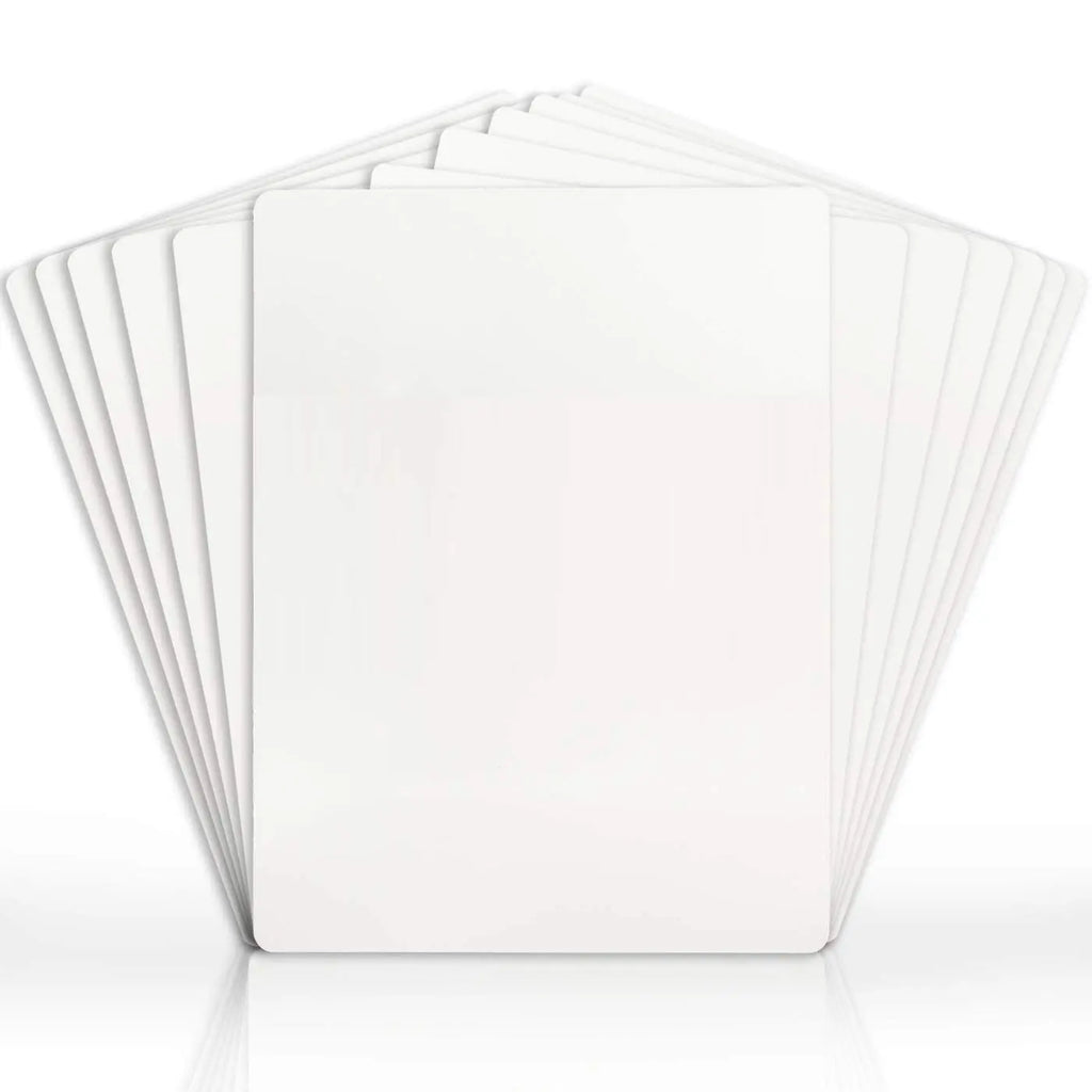 Stack of lightweight single-sided dry erase whiteboard lapboards with rounded corners
