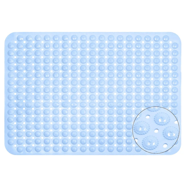 Experia Anti Slip Bath Mat with Suction Cup - 106 X 60 CM (Blue Color with Accu Pebble) Bath Mats & Rugs LifeKrafts