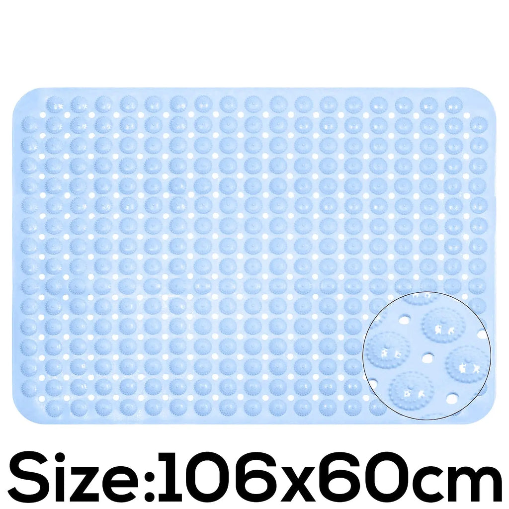 Experia Anti Slip Bath Mat with Suction Cup - 106 X 60 CM (Blue Color with Accu Pebble) Bath Mats & Rugs LifeKrafts