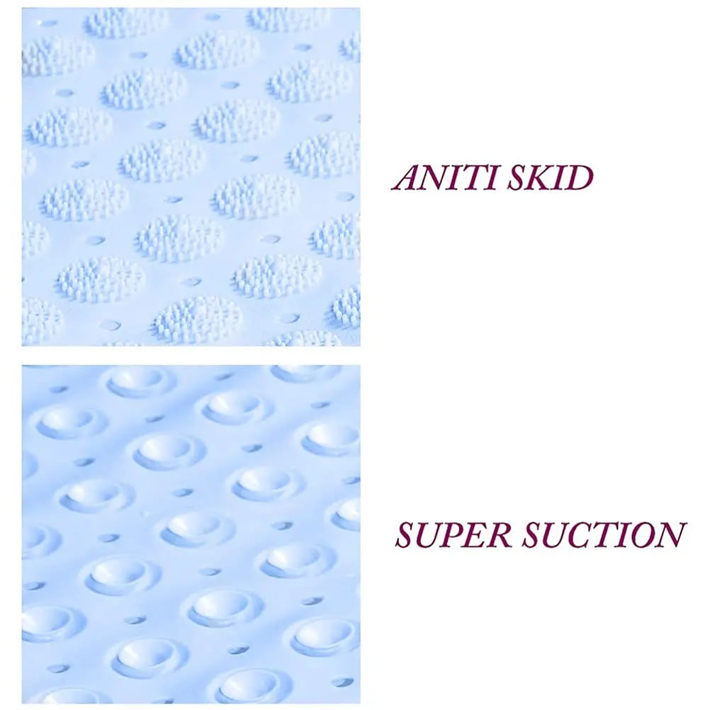 Experia Anti Slip Bath Mat with Suction Cup - 106 X 60 CM (Blue Color with Accu Pebble) LifeKrafts