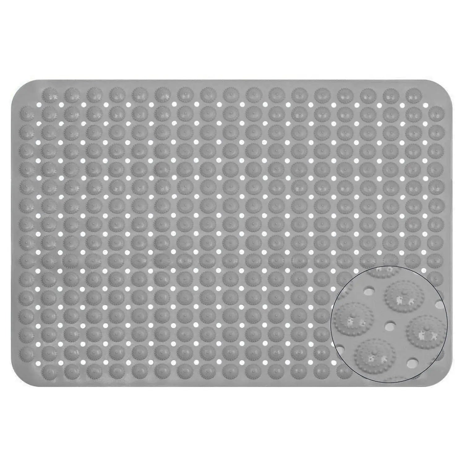 Experia Anti Slip Bath Mat with Suction Cup - 106 X 60 CM (Grey Color With Accu Pebble) LifeKrafts
