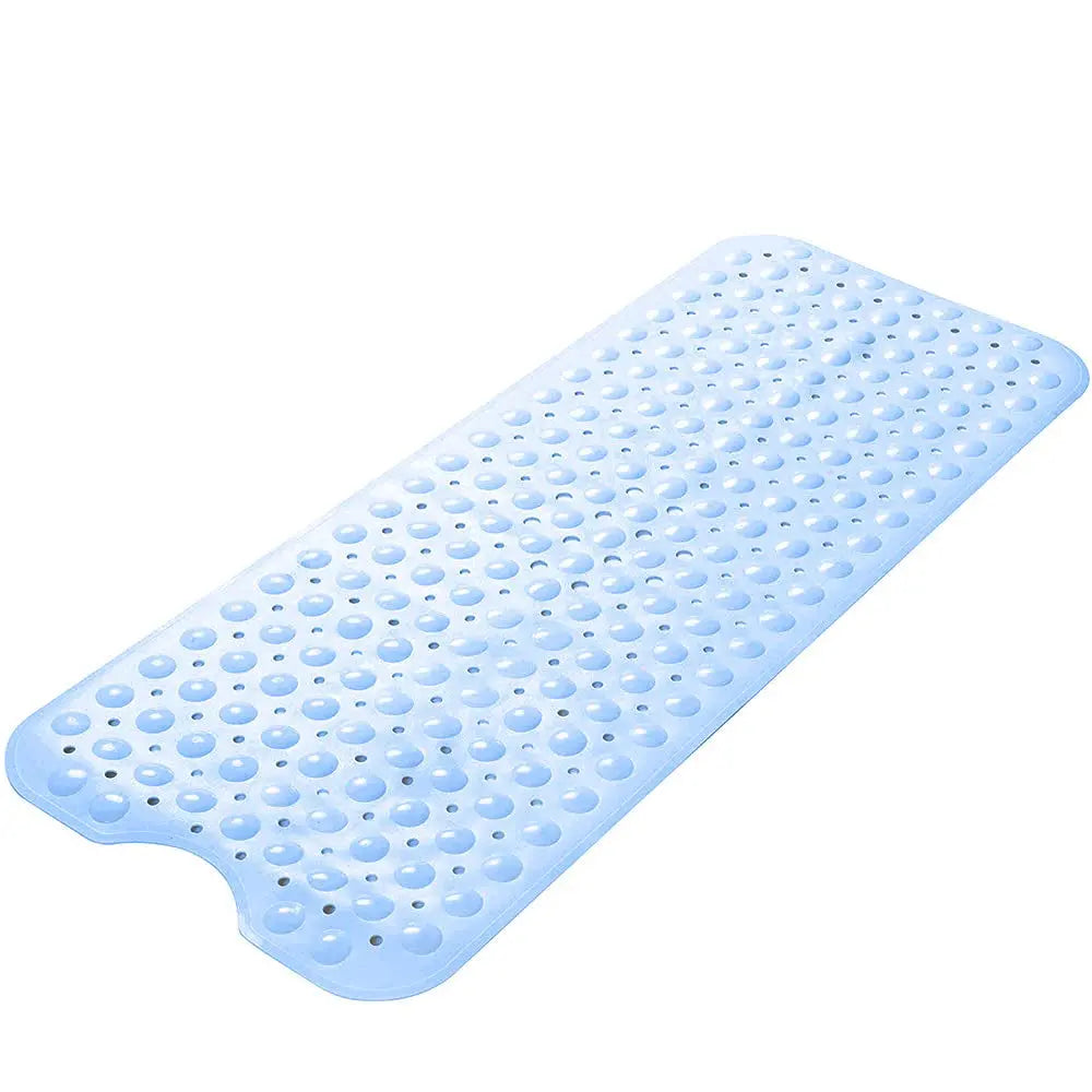 LifeKrafts blue soft pebble anti-slip bath mat 100 x 40 cm for bathroom and shower