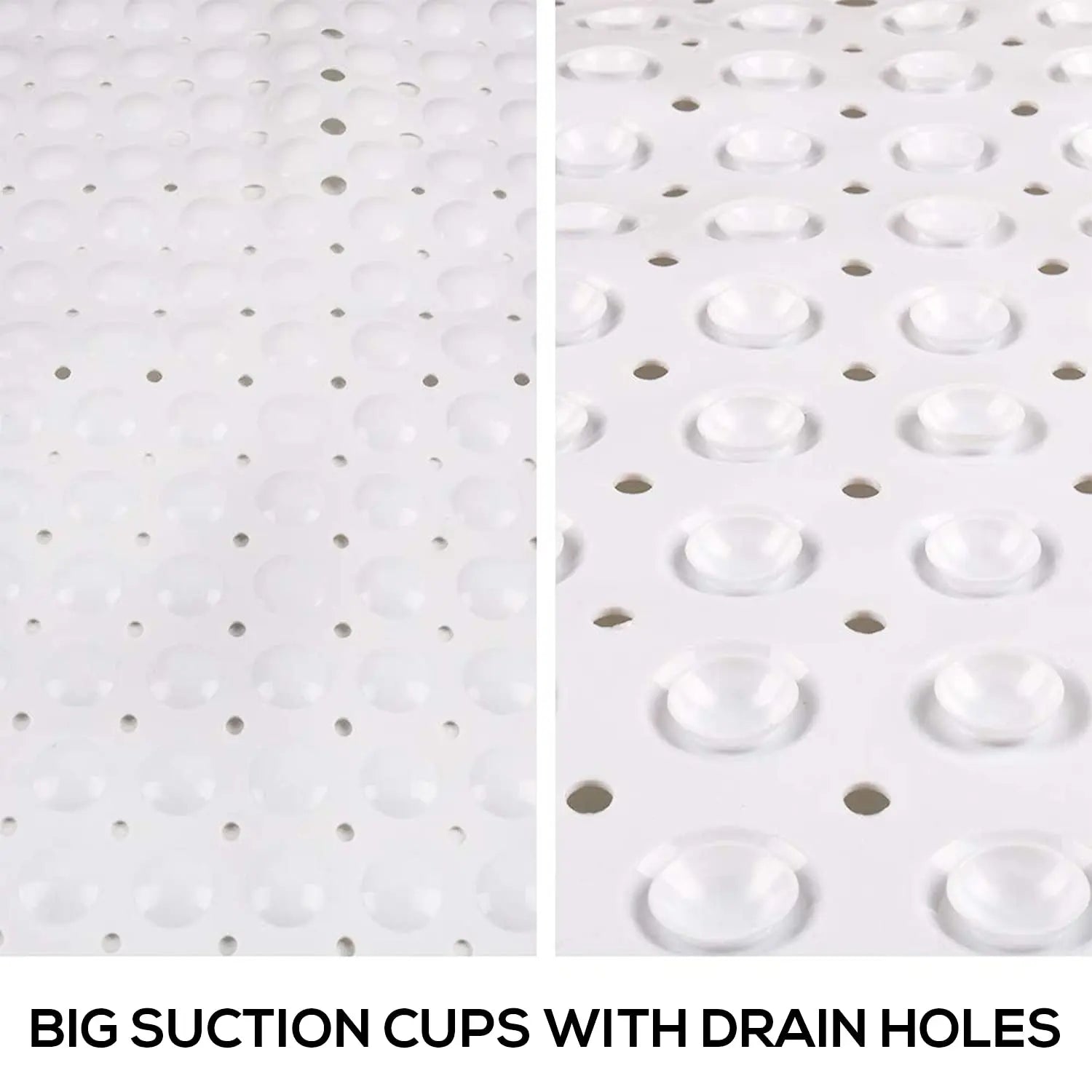 Experia Anti-Slip with Suction Cup Bath Mat with Soft-Pebble (106x60cm, Big Size, White) LifeKrafts